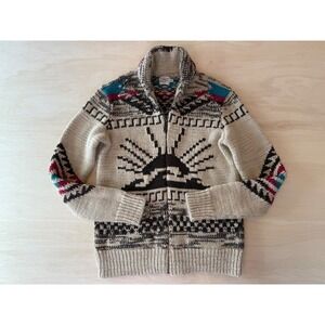 Faherty Mens Sun and Wave Cowichan Full Zip Cardigan Sweater Shawl Collar - XS